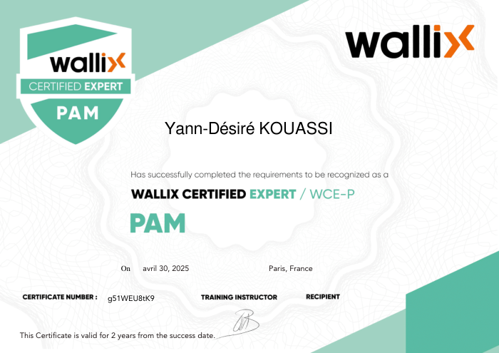 Certificat Wallix Certified Expert – PAM (WCE-P)